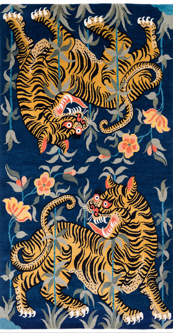 Two Tigers Indigo | 5'1" (W) x 10' (L)