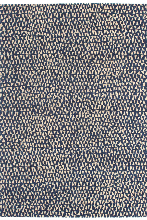 Dancing Triangles Indigo | 5' (W) x 7' (L)